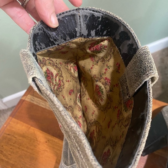 Anthropologie Seychelles Cowboy Boots Flowers Suede Western Country Size 9.5 - Picture 11 of 12
